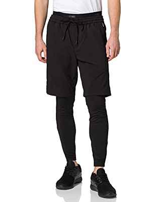 BOSS Liem Running Leggins Bermudas, Black1, 44 para Hombre