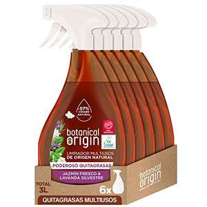 Botanical Origin Limpiador Multiusos Quitagrasas Ecológico, Fragancia Jazmín Fresco y Lavanda Silvestre - 6x500ml [2'56€/ud]