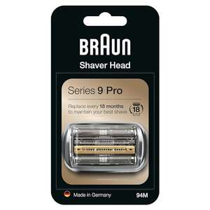 Braun 94 M - Cabezal de Recambio, compatible con las afeitadoras Braun Series 9 Pro y Series 9, Plata