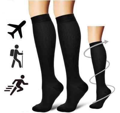 Calcetines de Compresión para Mujer y Hombre | Medias Compresivas | Ideal para Varices y Circulación | Perfectos para Viajes | Calma el Dolor en Pies y Piernas | Excelentes para Embarazo y Deporte