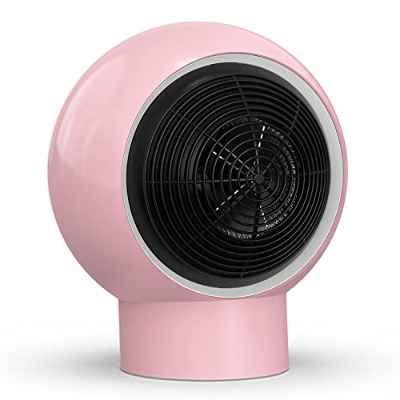 Calentador De Ventilador, Calentador Eléctrico Portátil Silencioso de Baja Energía con Protección Contra Sobrecalentamiento, Calentamiento Rápido de 3S para el Oficina Hogar, Rosa