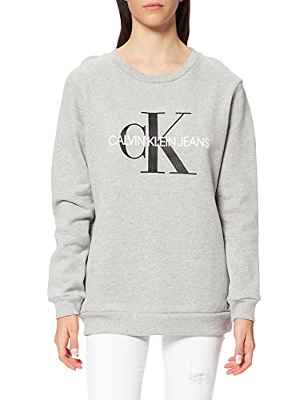 Calvin Klein J20J207877 Sudadera, Gris (Light Grey Heather 038), M para Mujer