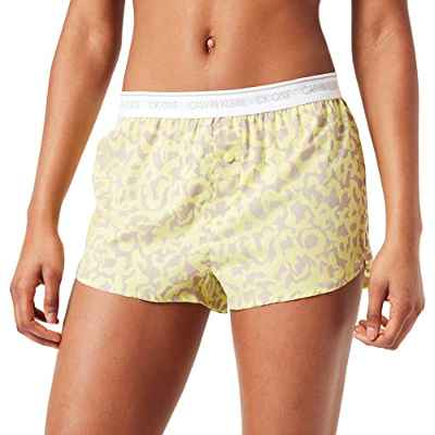 Calvin Klein Pantalón Corto para Dormir Pijama, Dart Frog Print_Cyber Green, S para Mujer