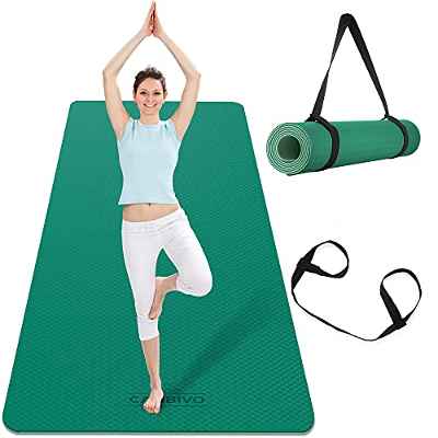 CAMBIVO Esterilla Yoga Antideslizante, 81cm Esterilla Deporte Grande TPE, Colchoneta Gimnasia Yoga Mat Súper Ancho para Pilates, Fitness, Gimnasio, Gym en Casa [Correa de Transporte]