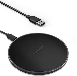 Cargador Inalámbrico Rápido, 15W QI Wireless Charger para iPhone 11/12/13/XS MAX/XR/X/8, Gal