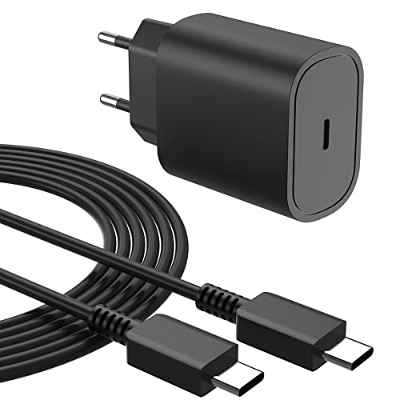 Cargador rápido USB C de 25 W para Samsung Galaxy S22, S22+, S22 Ultra, S21 Ultra 5g, S21+, S20, S20+, S20 Ultra, s10, S9, S8, A51, A52, A32, A71, A31, Samsung Cargador rápido + 1,5 m de Cable