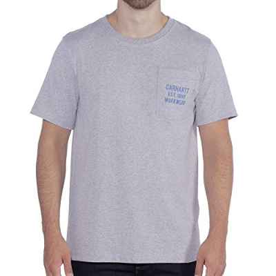 Carhartt Graphic Pocket T-Shirt Camiseta, Heather Grey, XL para Hombre