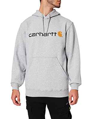 Carhartt Signature Logo Midweight Sweatshirt Sudadera, Heather Grey, L para Hombre