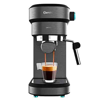 Cecotec Cafetera Express Cafelizzia 890 Dark. Espressos y Cappuccino, 1350 W, Sistema Thermoblock, 20 Bares, Modo Auto para 1-2 Cafés, Vaporizador Orientable, Capacidad 1,2 L