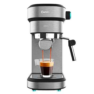 Cecotec Cafetera Express Cafelizzia 890 Gray. Espressos y Cappuccino, 1350 W, Sistema Thermoblock, 20 Bares, Modo Auto para 1-2 Cafés, Vaporizador Orientable, Capacidad 1,2 L