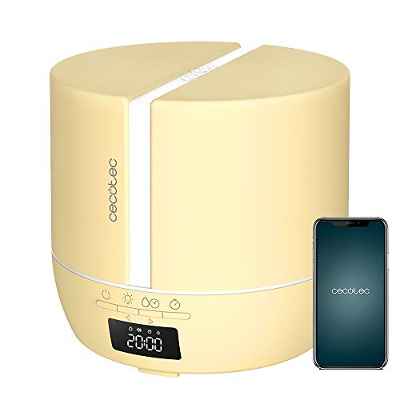 Cecotec Difusor de aromas PureAroma 550 Connected SunLight. Capacidad 500ml, Pantalla LED, Altavoz, Control por bluetooth, App, Temporizador 12h, 3 Modos de funcionamiento, Cobertura 30m2