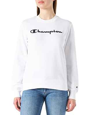 Champion American Classics Big Logo Crewneck, Sudadera, para Mujer, Color Blanco., XL