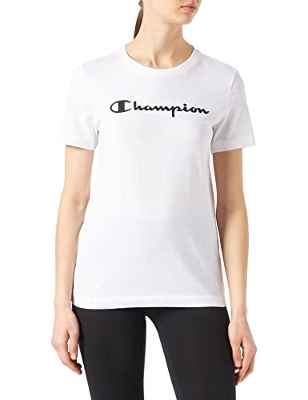 Champion American Classics Big Logo S/S, Camiseta, para Mujer, Blanco, M