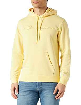 Champion American Classics Big Logo, Sudadera con capucha, para Hombre, Amarillo Pastel, M