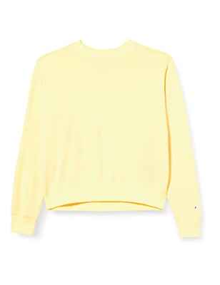 Champion American Classics Boxy Crewneck, Sudadera, para Mujer, Amarillo Pastel, M