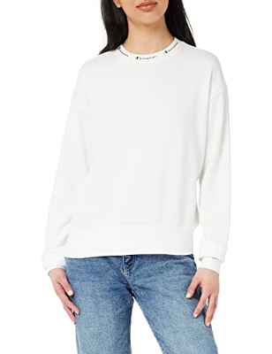 Champion American Classics Boxy Crewneck, Sudadera, para Mujer, Color Blanco., S