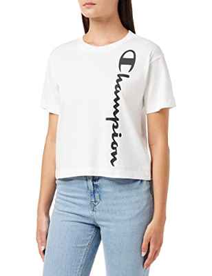 Champion American Classics Boxy S-S Camiseta, Blanco, M para Mujer