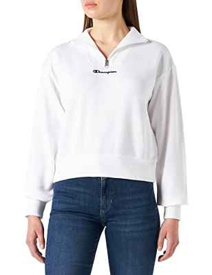 Champion American Classics Half Zip, Sudadera, para Mujer, Color Blanco., S