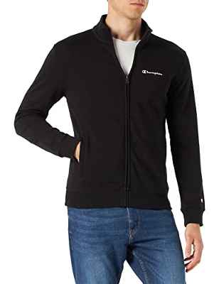 Champion American Classics Small Logo Full Zip High Neck Sudadera, Negro, M Hombres