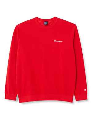 Champion American Classics Small Script Logo Crewneck Sudadera, Rojo (Lava), S para Hombre