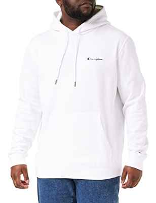 Champion American Classics Small Script Logo Sudadera con Capucha, Color Blanco, S para Hombre