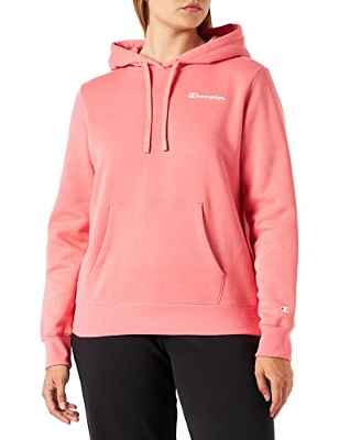 Champion American Classics-Small Script Logo Sudadera con Capucha, Rosa (Intensa), M para Mujer