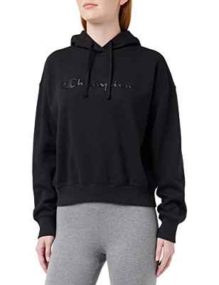 Champion Loungetech Sudadera con Capucha, Negro, M para Mujer