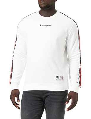 Champion Sport Tech Crewneck Sudadera, Blanco, S para Hombre