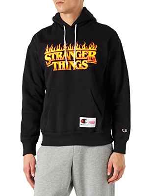 Champion X Stranger Things Sudadera con capucha Sudadera con capucha Unisex-Adulto, Negro (Kk003), M