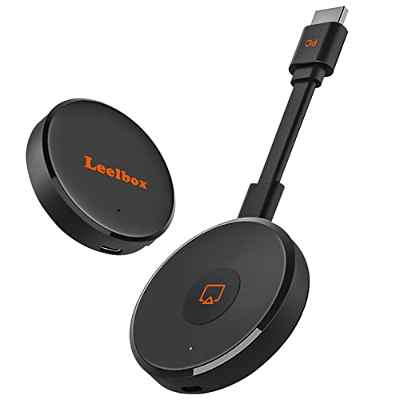 Chromecast, Leelbox Inalámbrico Display Dongle HDMI Ultra HD 4K Receptor, Wi-Fi de Doble Banda, Plug and Play, Transmisión a Larga Distancia de 50 m, Latencia ultrabaja, Soporte Miracast Airplay DLNA