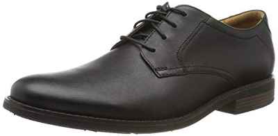 Clarks Becken Lace, Zapatos de Cordones Brogue para Hombre, Piel Negra, 43 EU