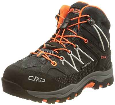 CMP Kids Rigel Mid Trekking Shoe WP, Botas de Senderismo, Anthracite Flash Orange, 41 EU