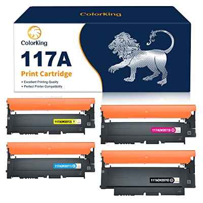 ColorKing Cartucho de tóner Compatible Reemplazo para HP 117A para HP Color Laser MFP 178nw 179fnw 150nw 150a 179fwg 178nwg W2070A W2071A W2072A W2073A (Negro, Cian, Amarillo, Magenta, Paquete de 4)