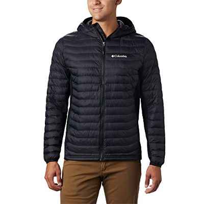 Columbia 1773271 POWDER LITE LIGHT HOODED JACKET, Chaqueta con capucha, Hombre, Aislamiento sintético Hi-Loft, Negro (Black), Talla XXL