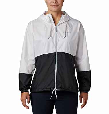 Columbia Flash Forward, Chaqueta cortavientos, Mujer, Blanco/Negro (White/Black), S