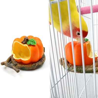 Comedero para pájaros Cuencos Diseño de Calabaza Comedero para Loros, Contenedor para Mascotas, Comedero para Pájaros, Cacatúa, Hámsteres, Chinchillas, Cuenco para Agua, Alimentación de Palomas