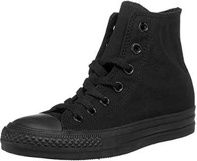 Converse All Star Hi Canvas Zapatillas Negras Monocromas-UK 5.5