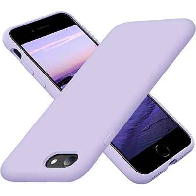 Cordking iPhone SE Case 2022/2020, iPhone 7 8 Case, Silicone Ultra Slim Shockproof Phone Case with [Soft Microfiber Lining], 4.7 Inch, Clove Purple