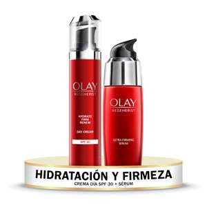 Crema Facial De Día Con SPF 30 + Sérum De Día Ultrarreafirmante, Fórmula Con Vitamina B3 Y Niacinamida, 24 H De Hidratación Olay