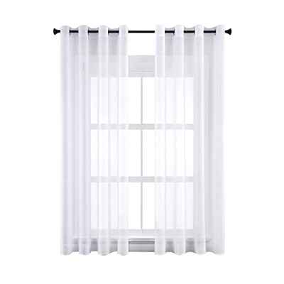 CUTEWIND 2 Unidades Cortinas Salon Visillos Translucidas de Dormitorio Matrimonio con Ojales Cortina Larga Decorativa para Ventana Comedor Cocina Habitacion Sala Cuarto 140 x 245 cm Blanco