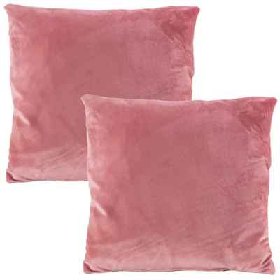 Dalicoco Cojines Sofá con Relleno Incluido, 2 Unidades De Cojines De Terciopelo Rosa para Sofás De Salón Y Decoración Hogar. Fundas Cojines 45 X 45 Y Rellenos Cojines 45x45, Pack 2 Cojines Cama.