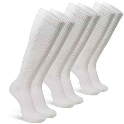 DANISH ENDURANCE Calcetines de Compresión de Algodón Orgánico Pack de 3 (Blanco, EU 43-47)