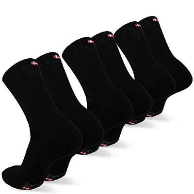 DANISH ENDURANCE Calcetines de Tenis Performance Crew 3 Pares (Negro, EU 39-42)