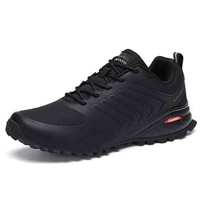 Dannto Zapatillas de Deporte Hombre Zapatos para Correr Aire Libre y Deporte Athletic Cordones Zapatillas De Running Trail Tenis Basket Respirable Gimnasio Sneakers （Negro-B,39