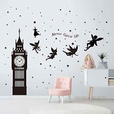 decalmile Pegatinas de Pared Big Ben Estrellas Vinilos Decorativos Niños Letras Adhesivos Pared Habitación Infantil Bebe Dormitorios