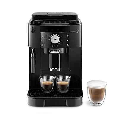 De'Longhi Magnifica S ECAM11.112.B, Cafetera Superautomática con Boquilla para Leche, Cafetera Espresso del Grano a la Taza con 2 Recetas One-Touch, Panel de Control Soft-Touch, 1450W, Negro