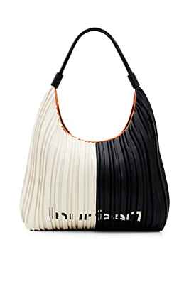 Desigual Bag_Pleat Scala 1008 Beige Crude, 1008-Bolsa de Transporte para Mujer, Blanco