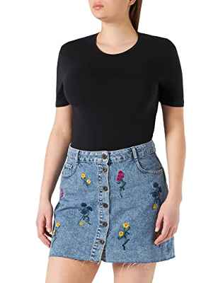 Desigual Fal_Berna Falda, Blue, 36 De Las Mujeres