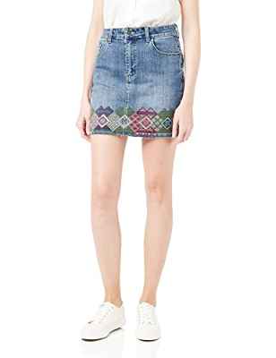 Desigual Fal_LAUSANA Falda, Blue, 42 De Las Mujeres