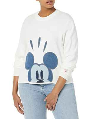 Desigual JERS_Mickey Patch Jersey, Blanco, S para Mujer